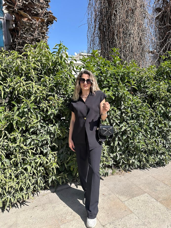 Zara Model Yelekli Takım