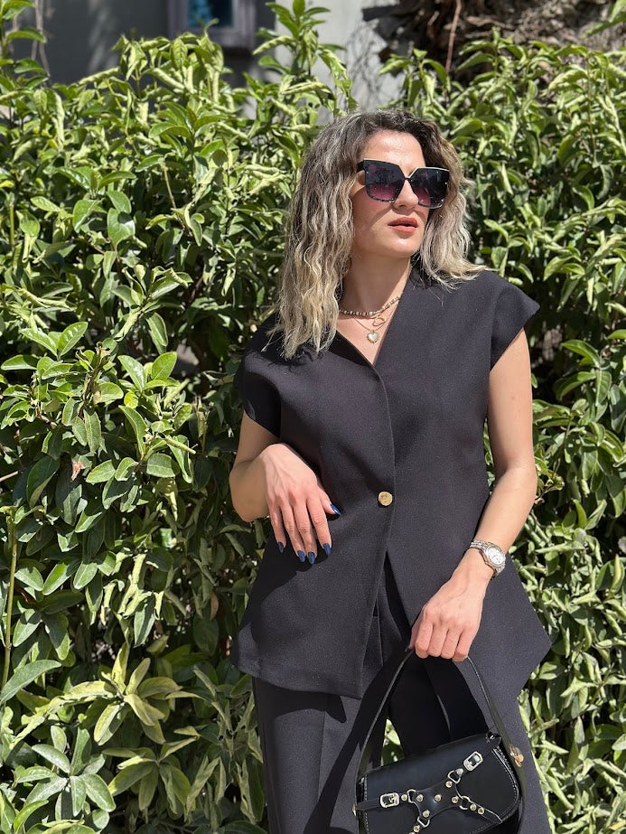 Zara Model Yelekli Takım