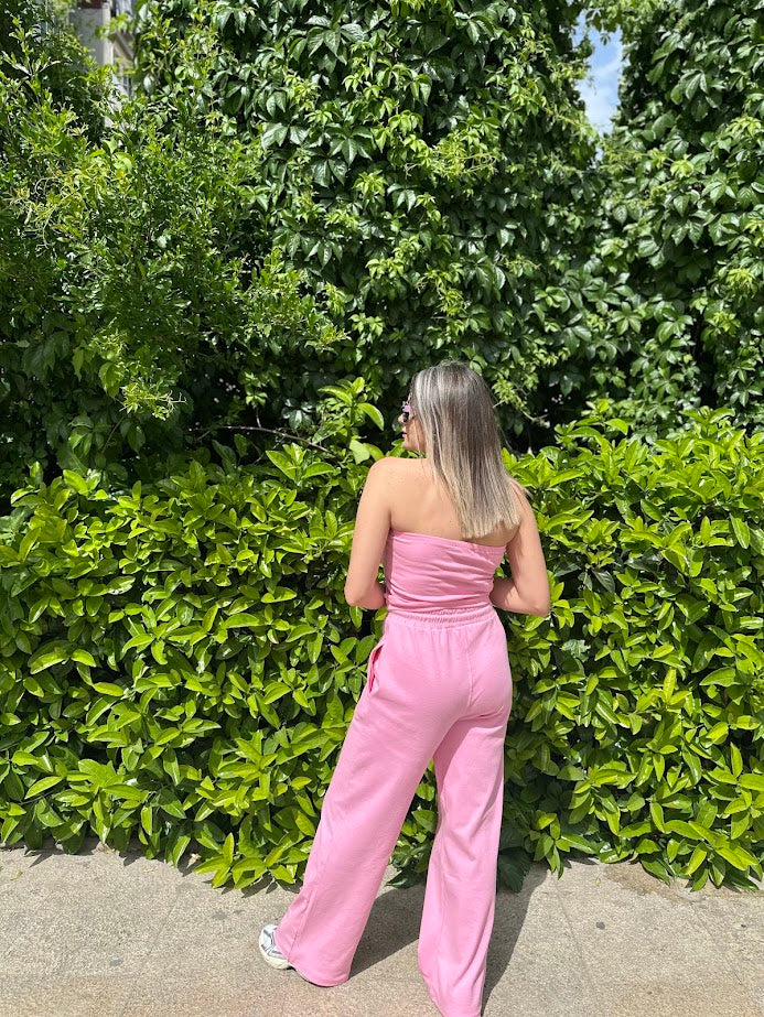 Likralı Pembe Takım