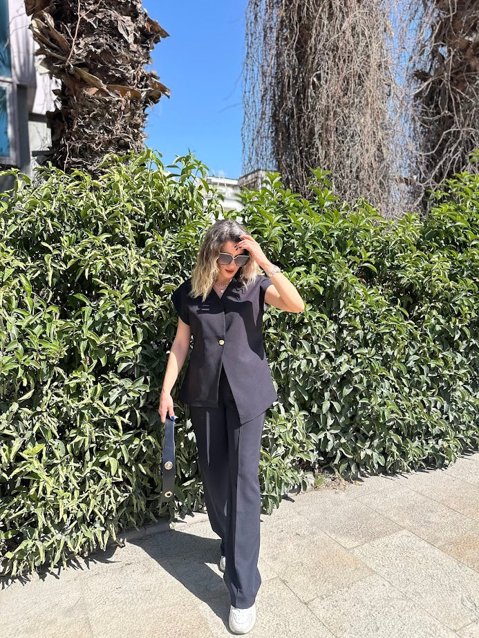 Zara Model Yelekli Takım