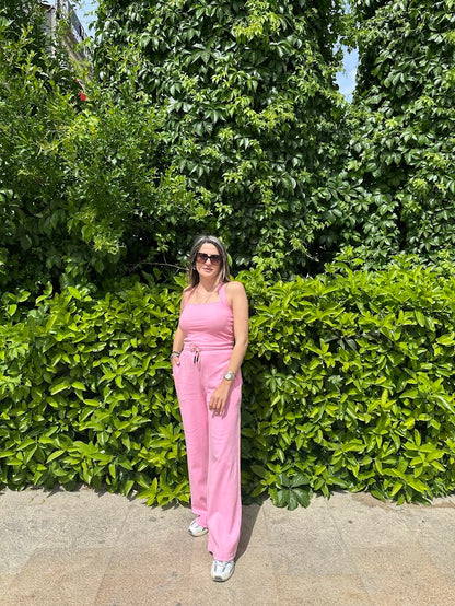 Likralı Pembe Takım