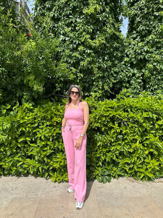Likralı Pembe Takım
