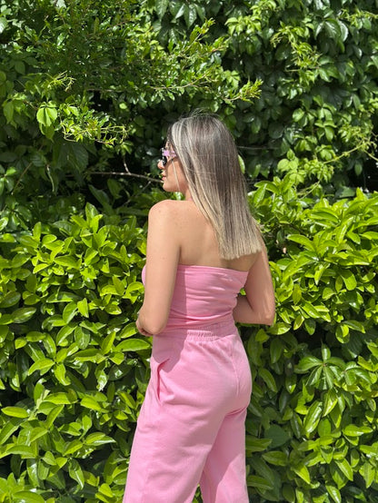 Likralı Pembe Takım
