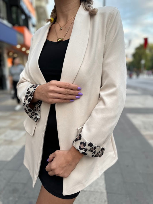 Leopar Detaylı Blazer