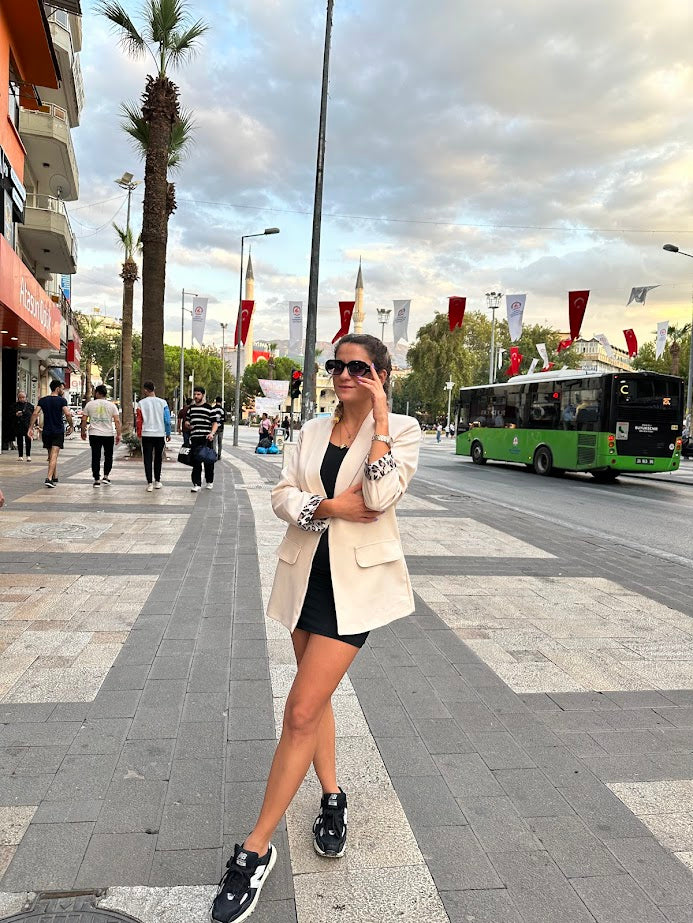 Leopar Detaylı Blazer