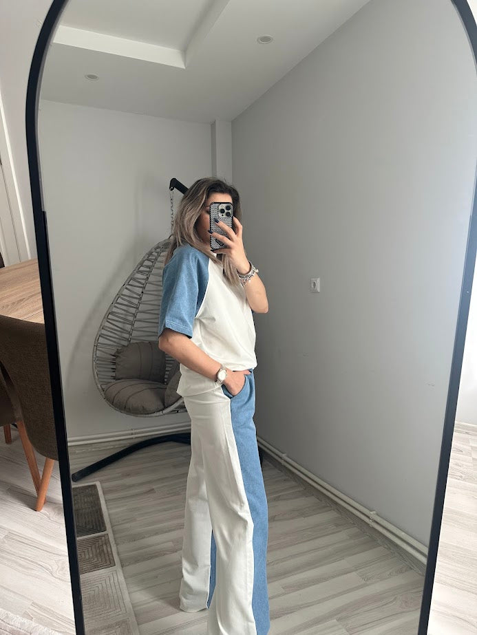 Denim Detaylı Takım