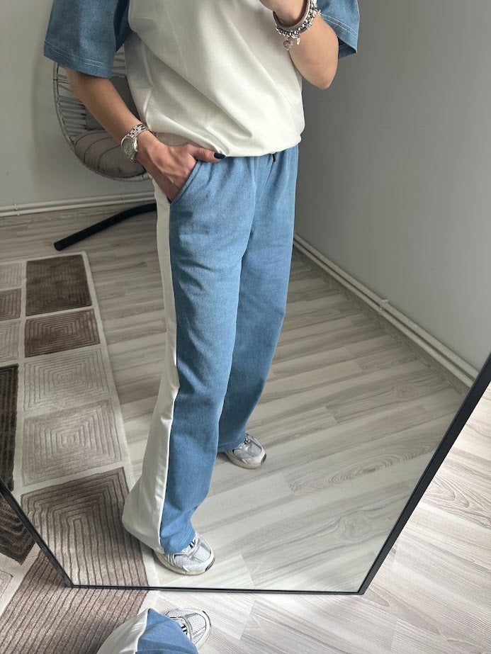 Denim Detaylı Takım