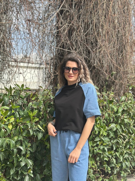 Denim Detaylı Takım