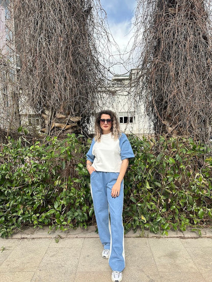 Denim Detaylı Takım